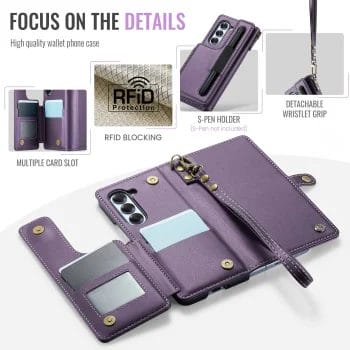Samsung Galaxy Z Fold 6 Wallet Case with Pen Holder Slot RFID Blocking 1 Samsung Galaxy Z Fold 6 Wallet Case with Pen Holder Slot RFID Blocking 7