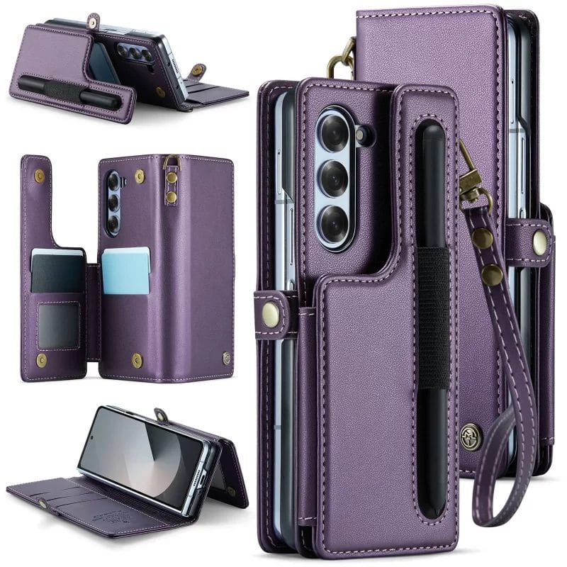 Samsung Galaxy Z Fold 6 Wallet Case with Pen Holder Slot RFID Blocking 1