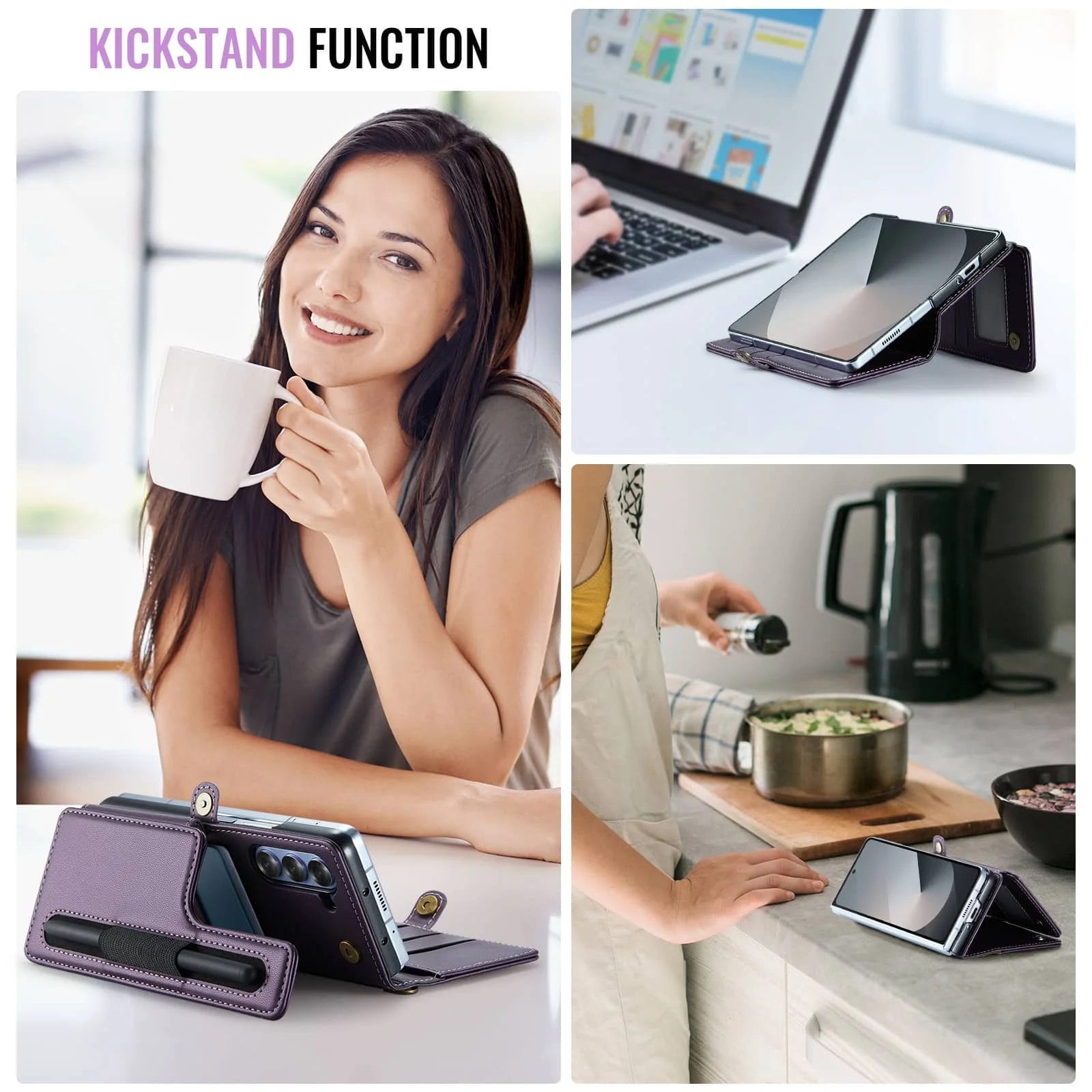 324355-xkhbd6.jpg Samsung Galaxy Z Fold 6 Wallet Case with Pen Holder Slot RFID Blocking 3