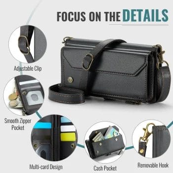 Samsung Z Fold 6 Wallet Case with Pen Holder Slot RFID Blocking Crossbody Wallet Case 10