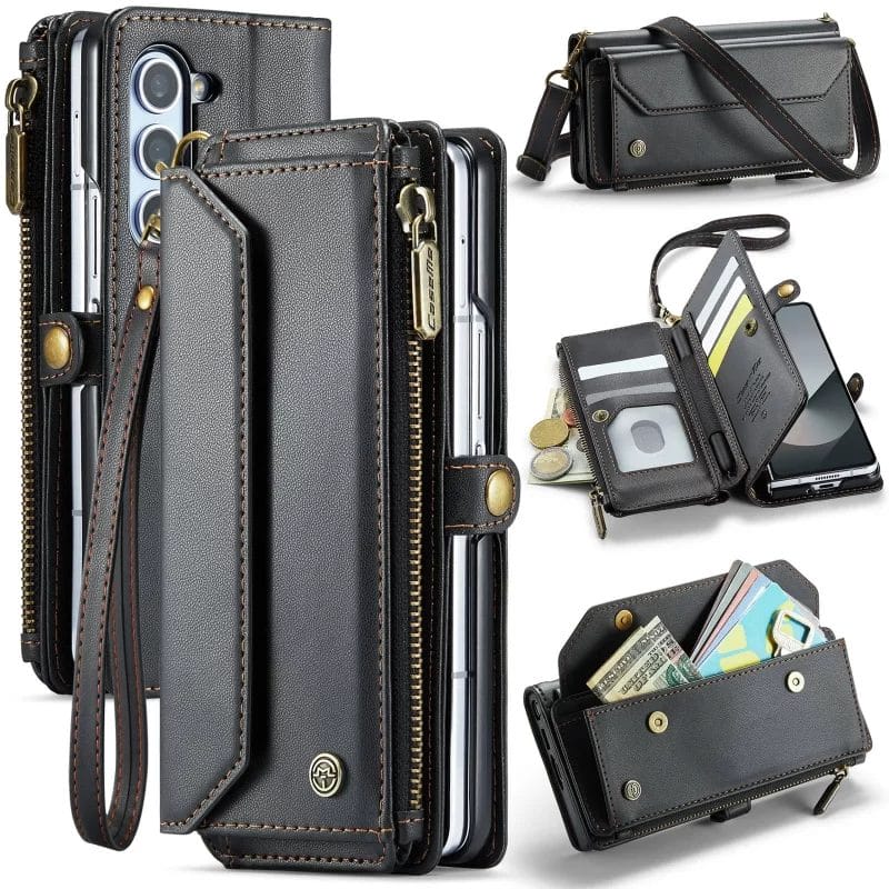 Samsung Z Fold 6 Wallet Case with Pen Holder Slot RFID Blocking Crossbody Wallet Case 1