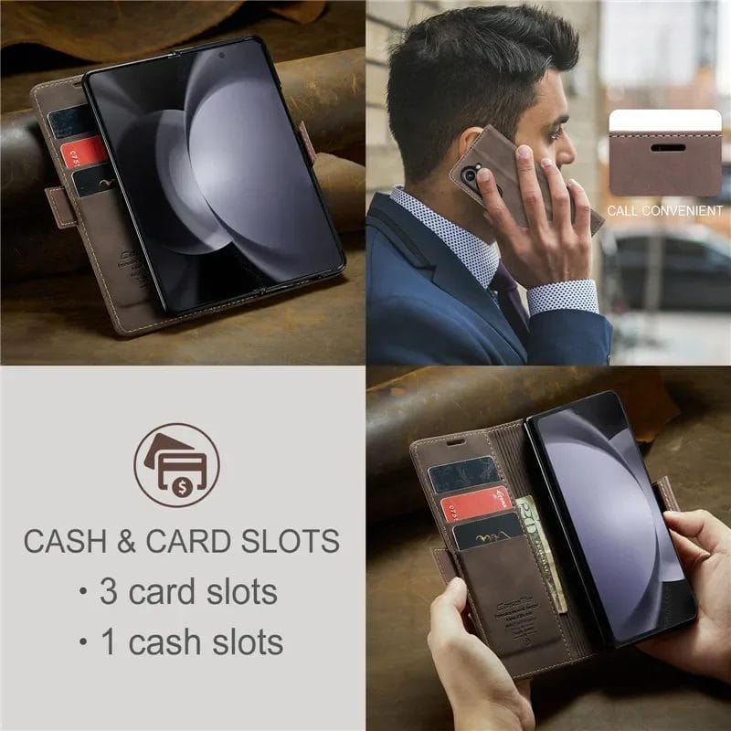 Retro Leather Wallet Case With Card Slot for Samsung Galaxy Z Fold Series 2