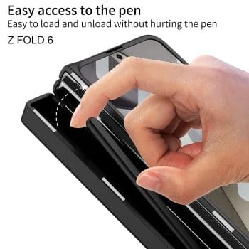 Luxury Shockproof Case For Samsung Galaxy Z Fold 6 with Metal Folding Finger Ring Stand and s pen Holder 10