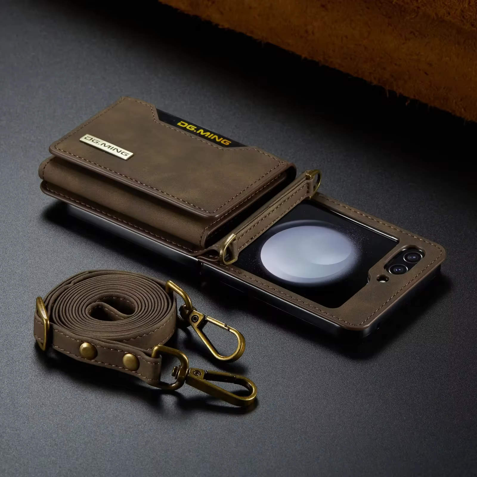 Leather Card Holder Wallet Samsung Galaxy Galaxy Z Flip Series With Removable Shoulder Strap 5 Leather Card Holder Wallet Samsung Galaxy Galaxy Z Flip Series With Removable Shoulder Strap 11