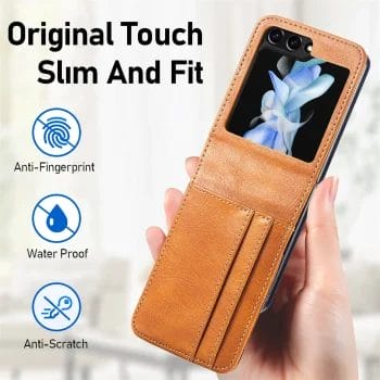 Luxury Card Holder Leather Phone Case For Samsung Galaxy Z Flip Series Phone 2 Luxury Card Holder Leather Phone Case For Samsung Galaxy Z Flip Series Phone 8