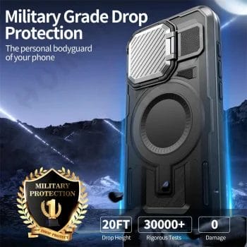 Military Grade Shockproof Rugged Built-in Metal Camera Protection Stand iPhone MagSafe Case 5 Military Grade Shockproof Rugged Built-in Metal Camera Protection Stand iPhone MagSafe Case 11