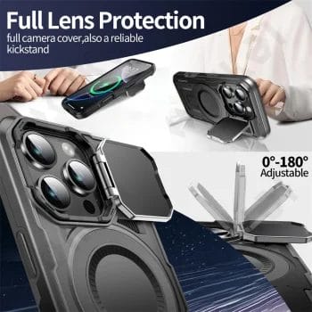 Military Grade Shockproof Rugged Built-in Metal Camera Protection Stand iPhone MagSafe Case 1 Military Grade Shockproof Rugged Built-in Metal Camera Protection Stand iPhone MagSafe Case 7