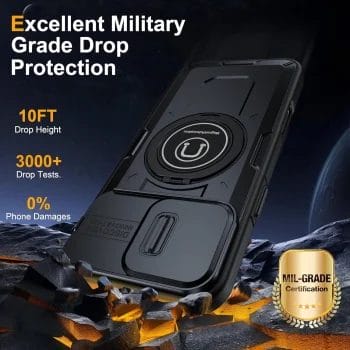 Ultra Shield Military Grade Shockproof iPhone MagSafe Case With Metal Camera Protection Stand 5