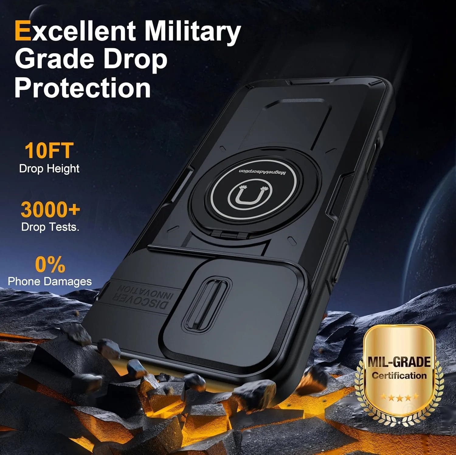 Ultra Shield Military Grade Shockproof iPhone MagSafe Case With Metal Camera Protection Stand 1