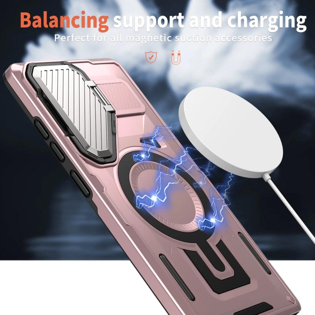 Ultra Shield Pro Shockproof Samsung galaxy Phone Case with Built-In Metal Camera Stand