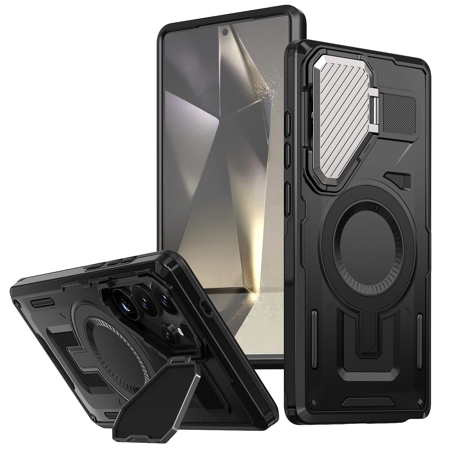 Ultra Shield Pro Shockproof Samsung galaxy Phone Case with Built-In Metal Camera Stand 1