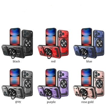 ARMOUR-X™ Heavy-Duty Shockproof Armor Case for iPhone With Ring Kickstand 5