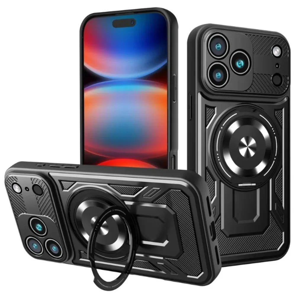346666-5h9yod.jpg ARMOUR-X™ Heavy-Duty Shockproof Armor Case for iPhone With Ring Kickstand 1